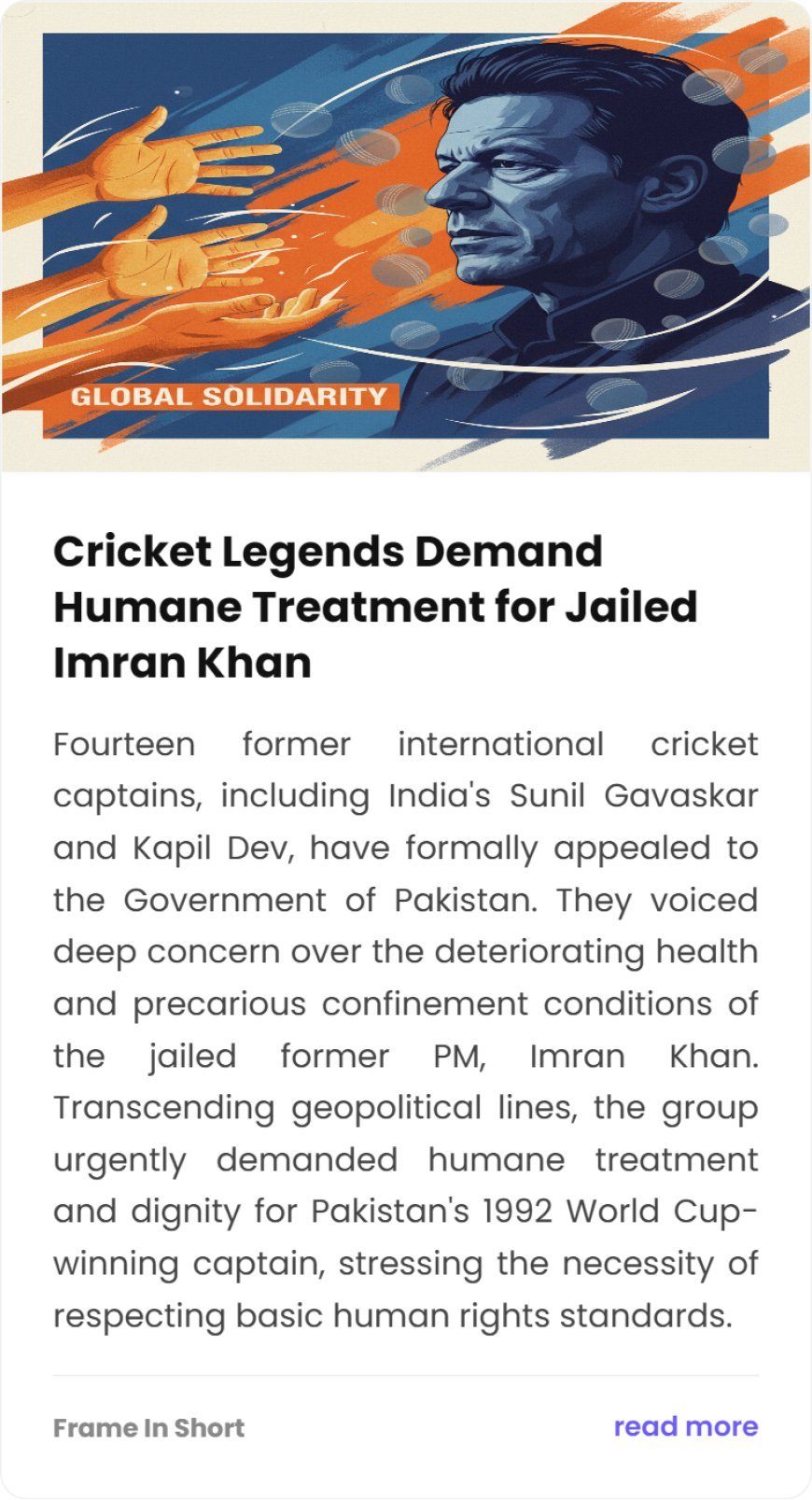 Gavaskar, Kapil Dev Urge Pakistan Govt for Humane Treatment of Imran Khan