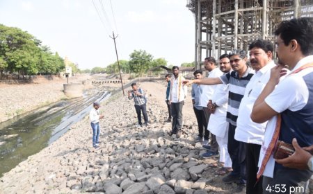 सुखना नदीला मिळणार नवे रूप; पुनरुज्जीवनासाठी सभापती अनिल मकरीये यांनी सर्व प्रशासकीय अधिकाऱ्यांसमवेत केली प्रत्यक्ष पाहणी.