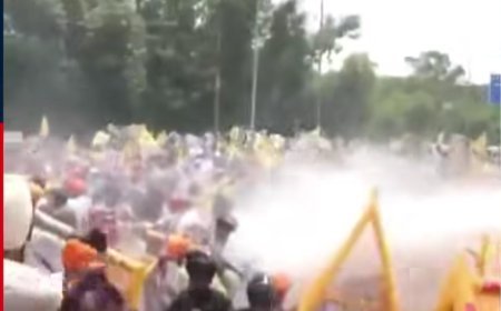 "Chandigarh: Police Fire Water Cannons To Disperse Protest Seeking Release Of MP Amritpal Singh, Sikh Leaders".
