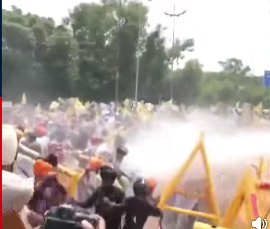 "Chandigarh: Police Fire Water Cannons To Disperse Protest Seeking Release Of MP Amritpal Singh, Sikh Leaders".