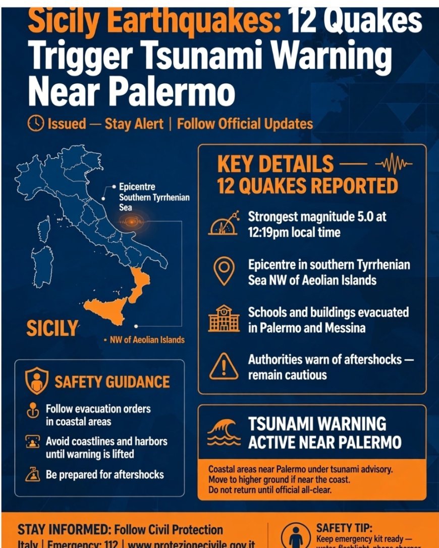 Sicily Earthquakes Live: Tsunami Warning Issued For Italy After 12 Quakes Near Palermo, Schools Evacuated